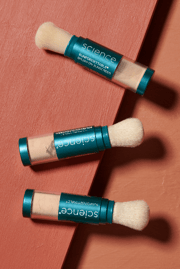 Brush-on sunscreens make reapplying a breeze!